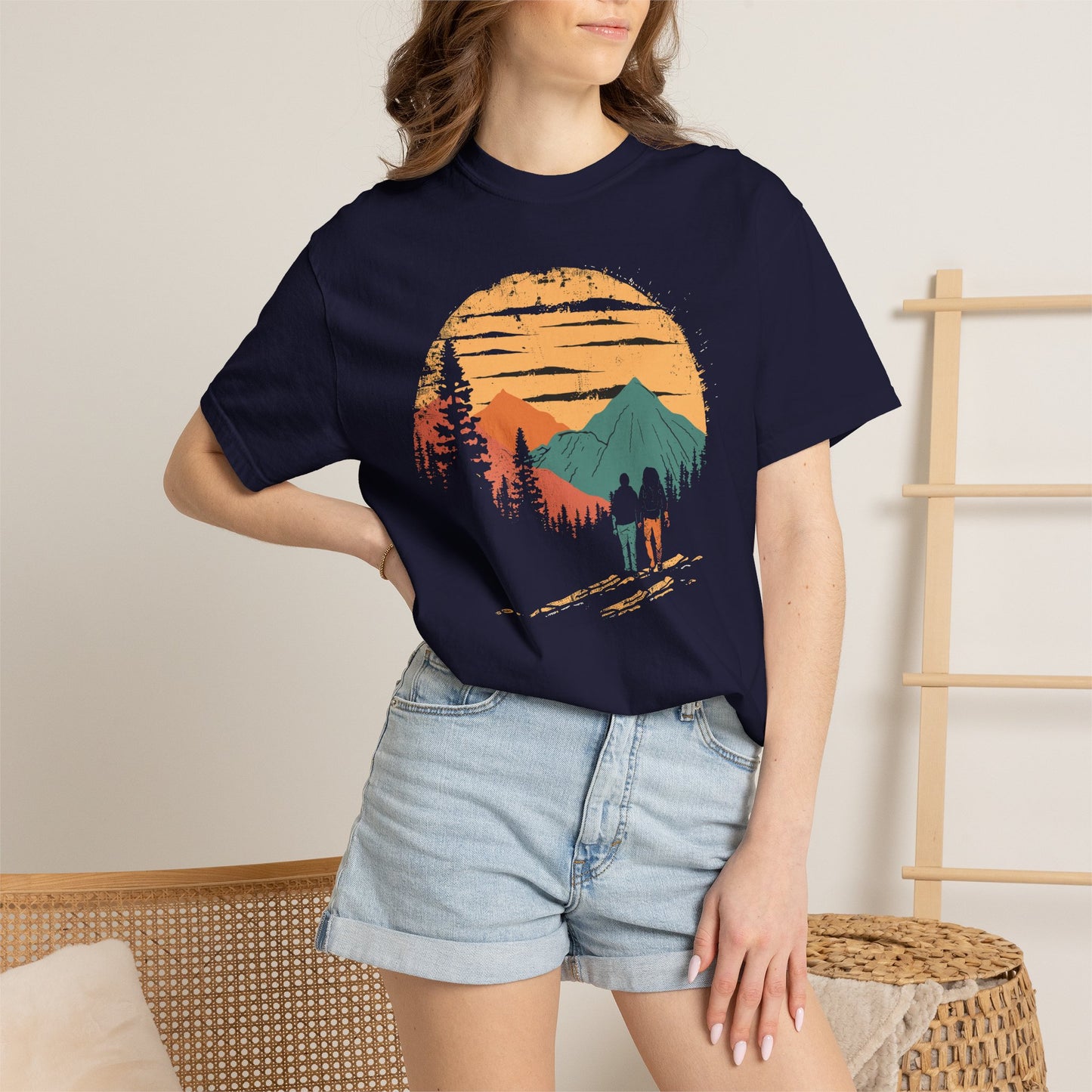 Adventure Sunset T-Shirt — Hiker Mountain Scenic Tee