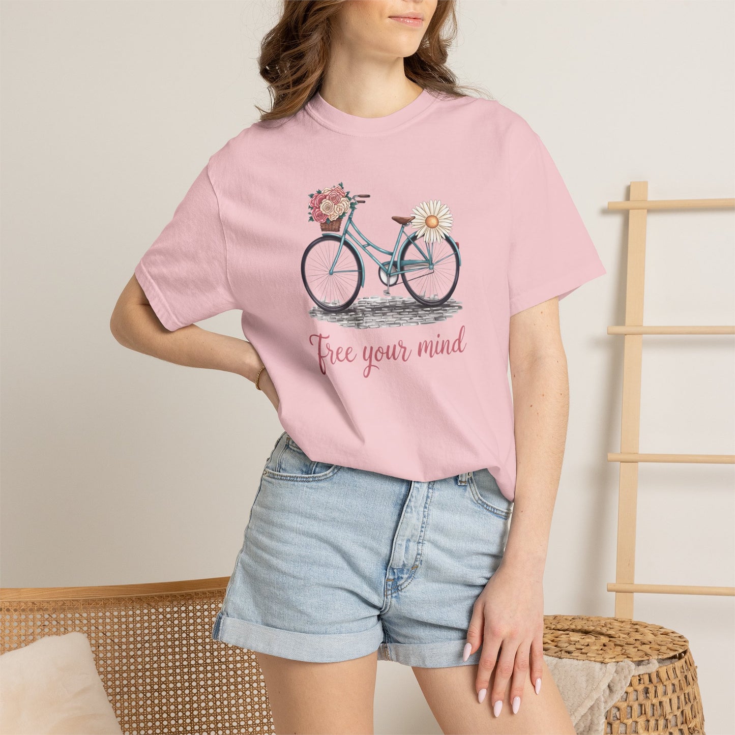Free Your Mind Floral Bike Tee
