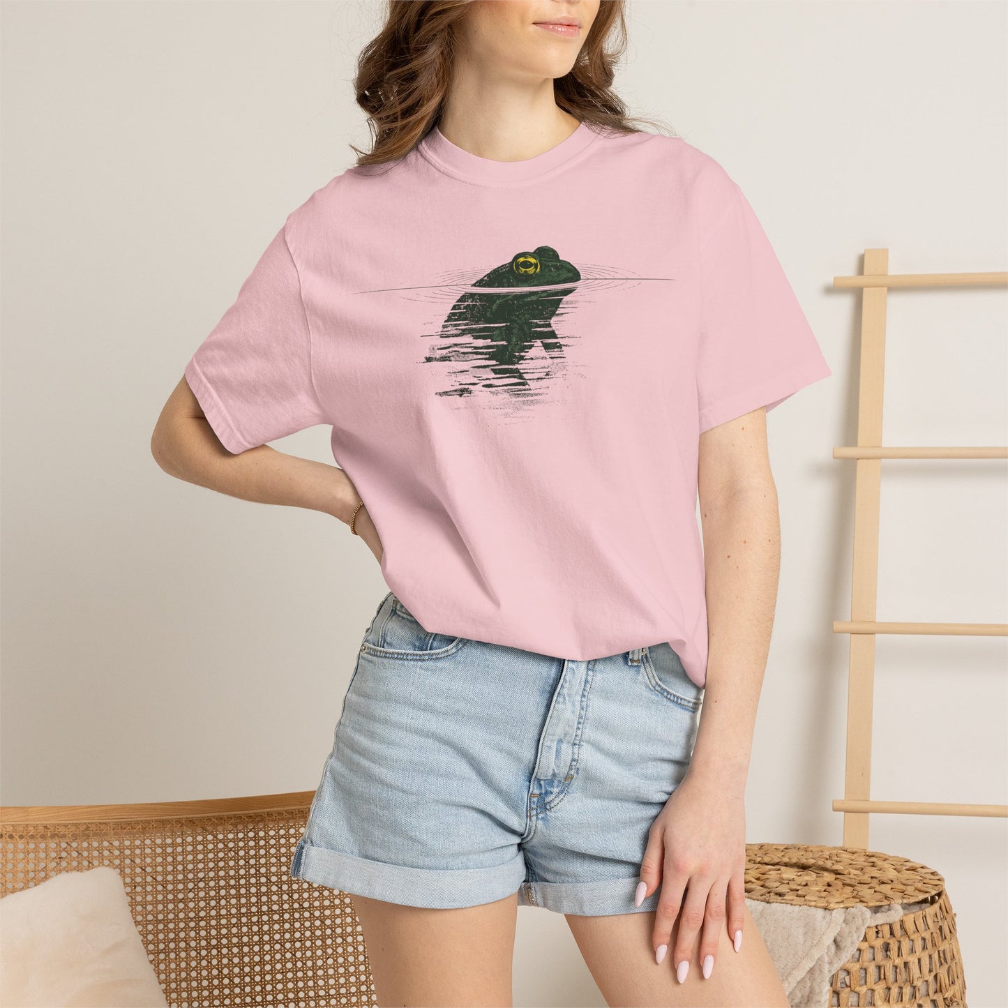 Frog Reflection T-Shirt — Minimal Pond Graphic Tee