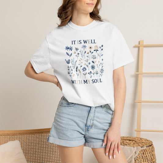 It Is Well With My Soul Floral T-Shirt