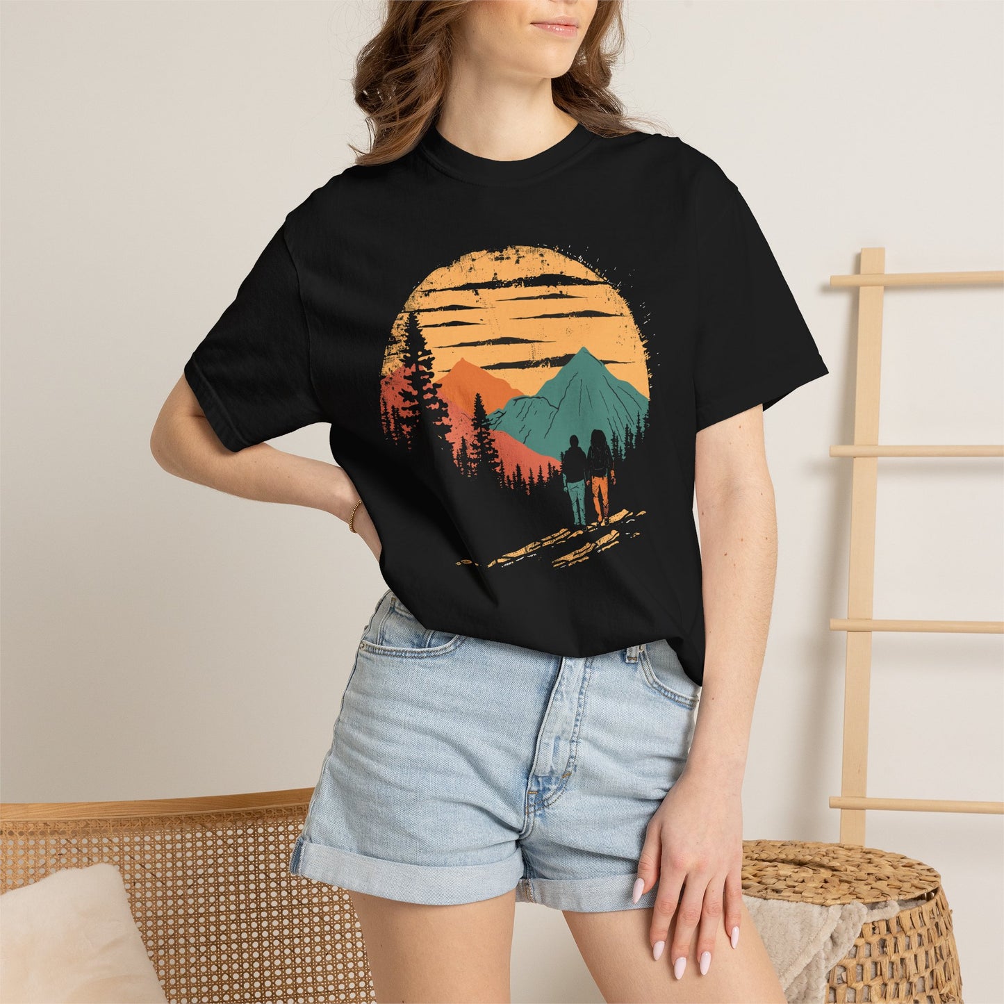 Adventure Sunset T-Shirt — Hiker Mountain Scenic Tee