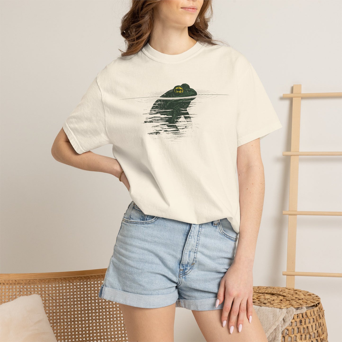 Frog Reflection T-Shirt — Minimal Pond Graphic Tee