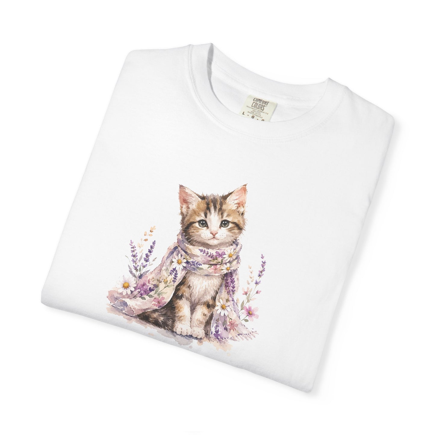 Cute Floral Kitten Comfort Colors® T-Shirt