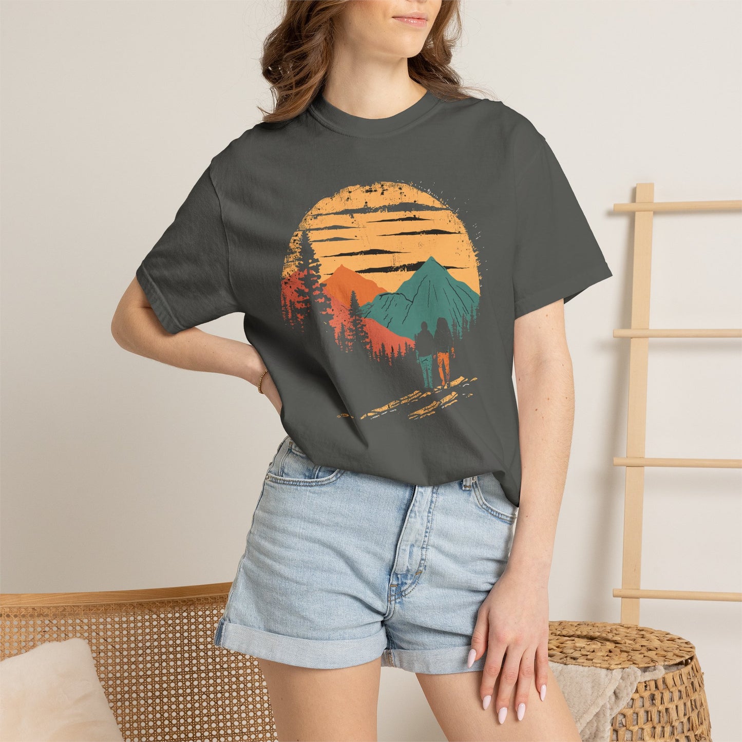 Adventure Sunset T-Shirt — Hiker Mountain Scenic Tee