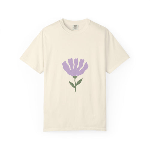 Soft Lavender Bloom Tee | Minimal Botanical Comfort Colors T-Shirt
