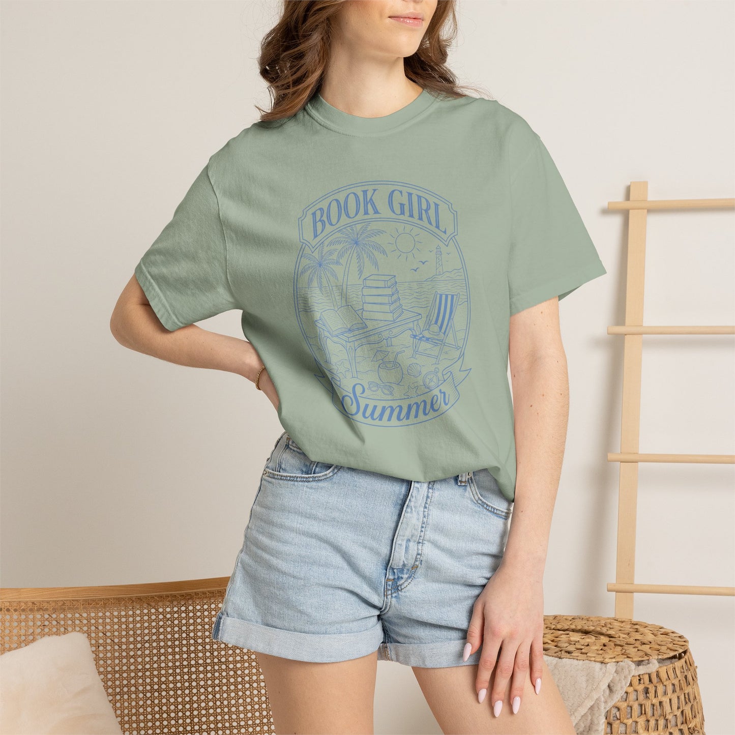 Book Girl Summer Comfort Colors /su