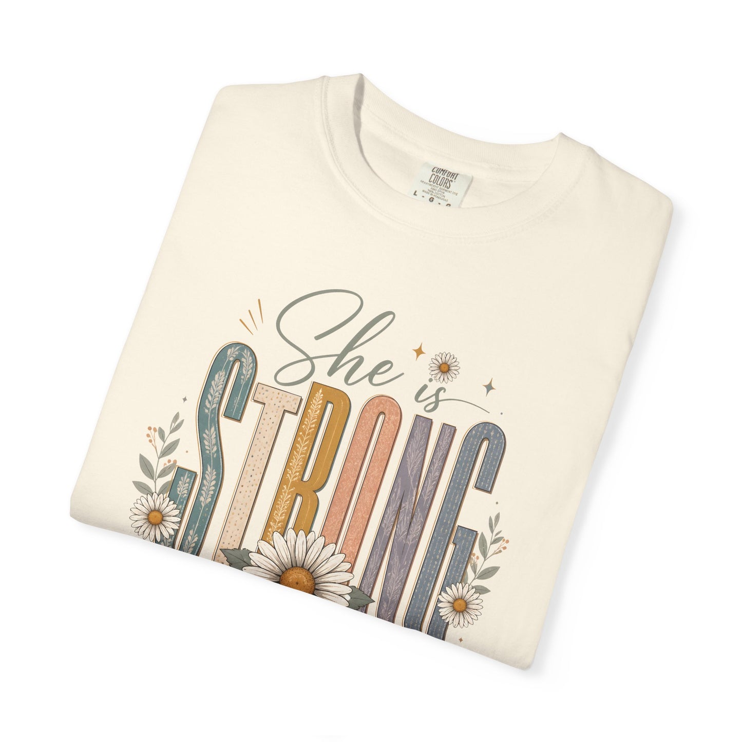She Is Strong Floral Tee