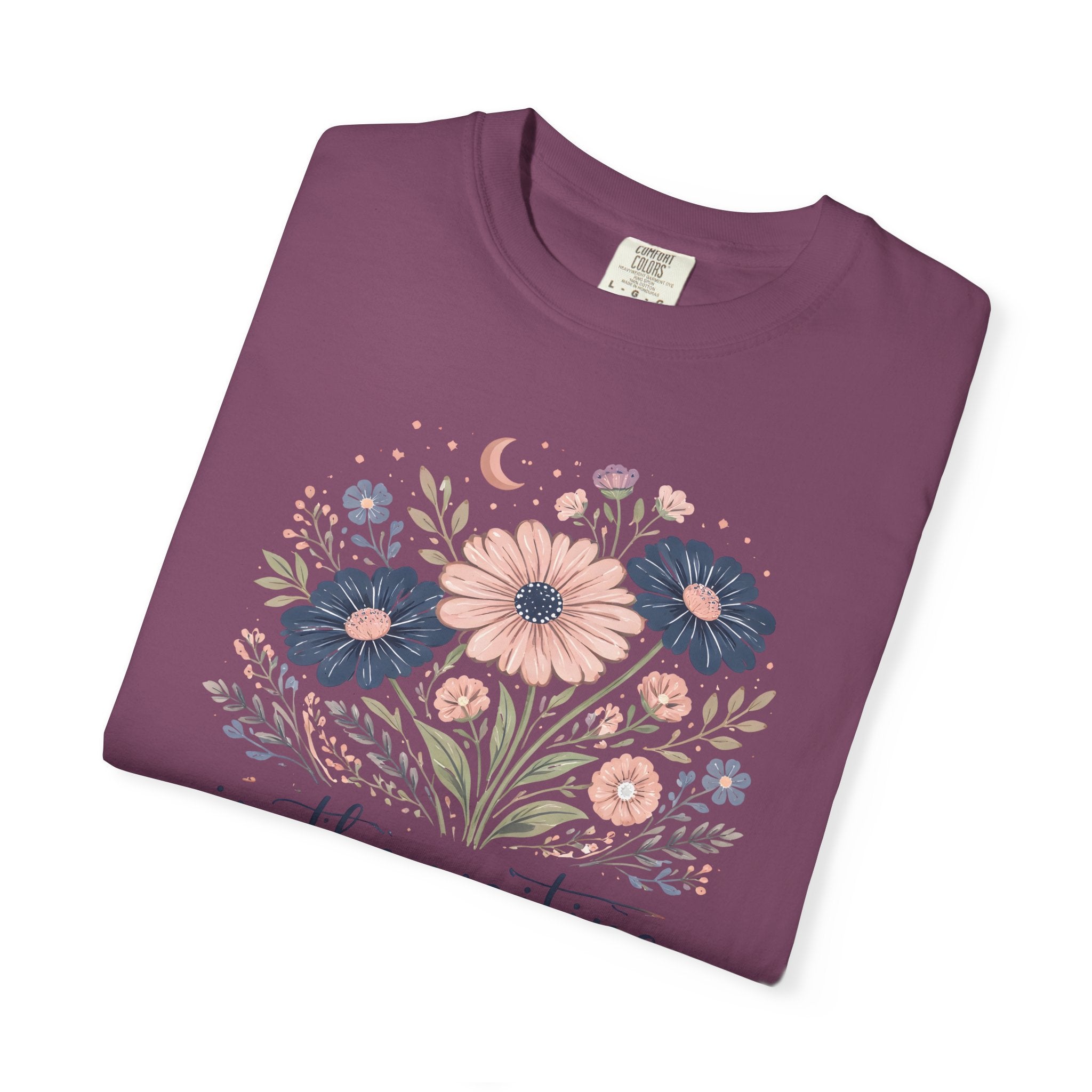 Christian Floral T-Shirt — "In the Waiting God Is Working" Inspirational Faith Tee