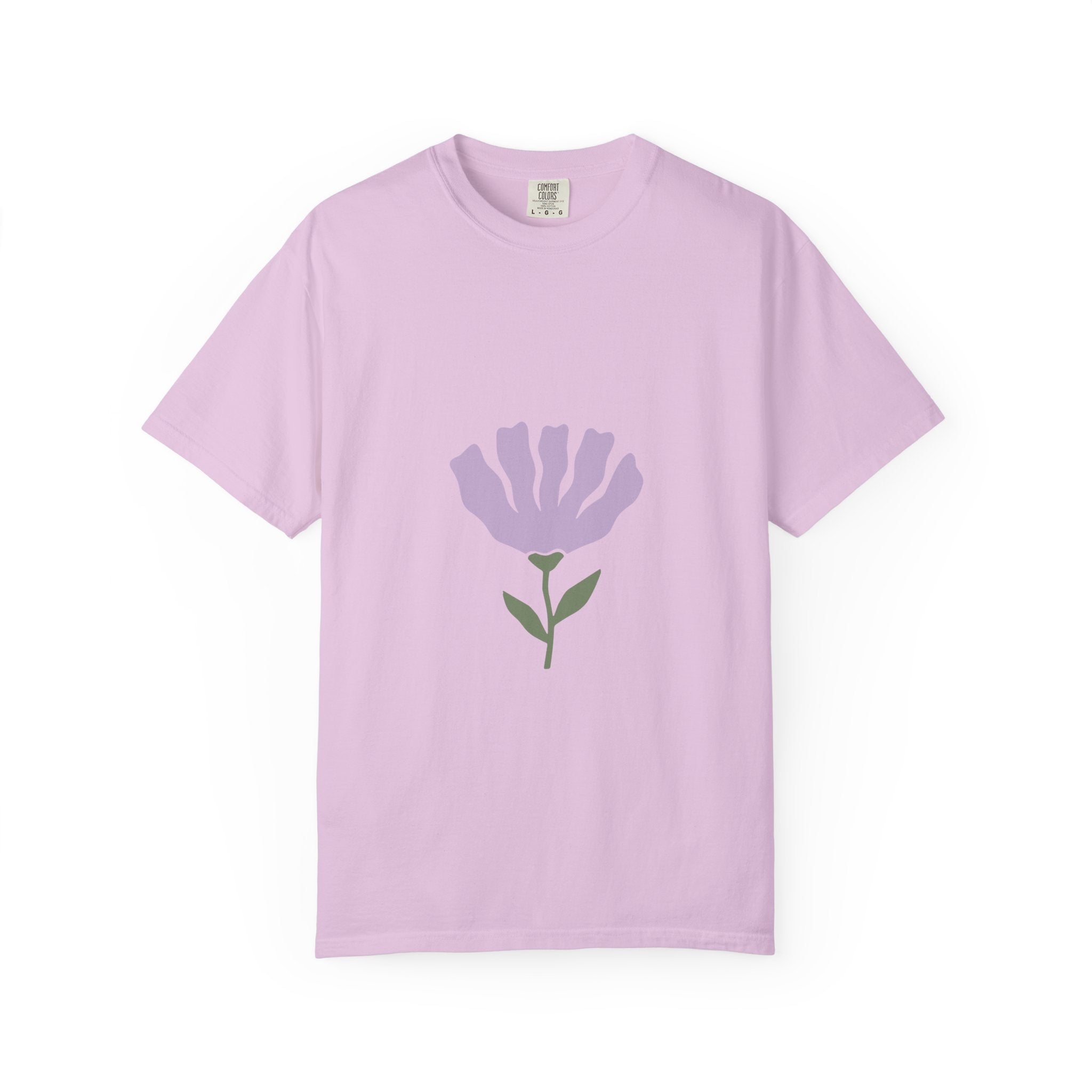 Soft Lavender Bloom Tee | Minimal Botanical Comfort Colors T-Shirt