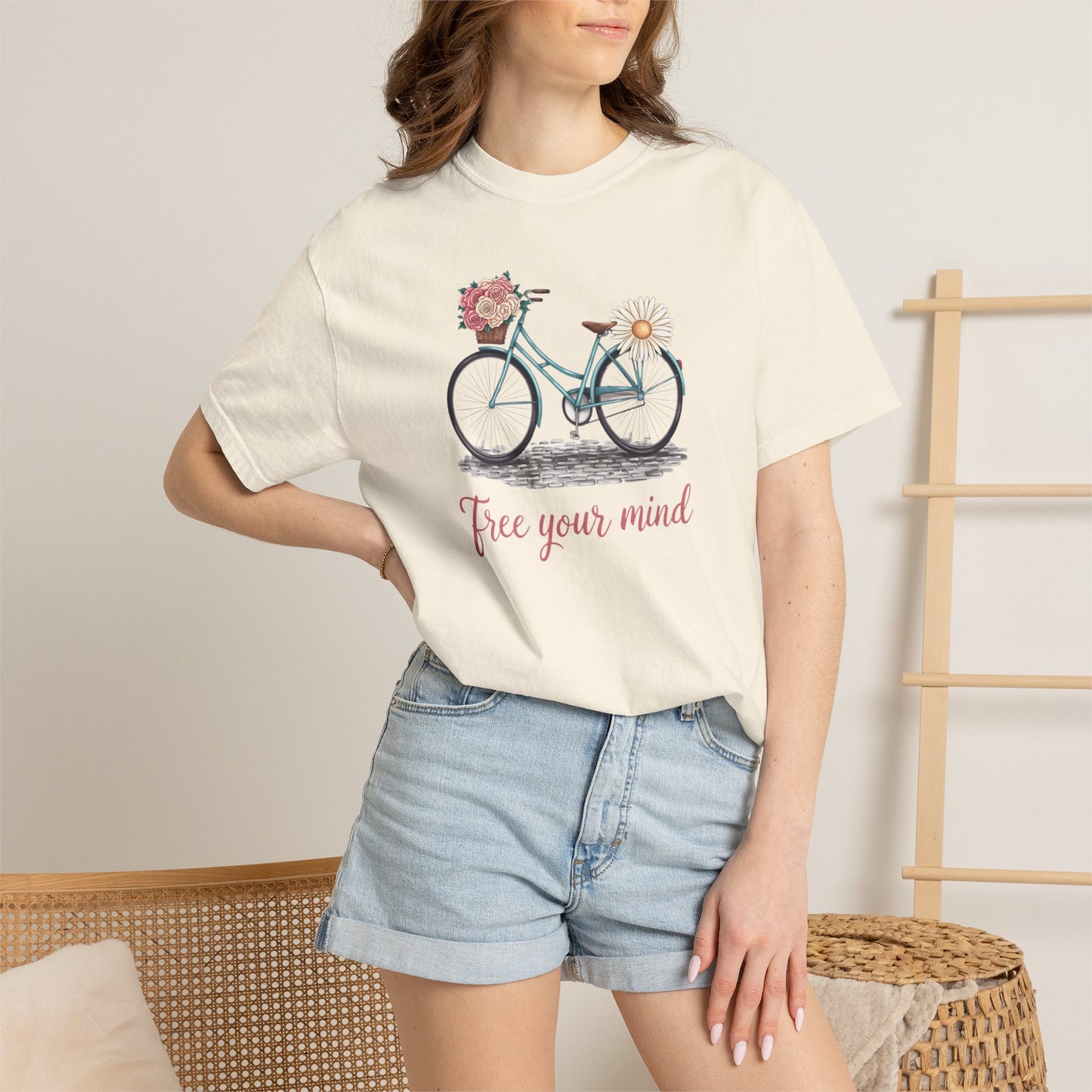 Free Your Mind Floral Bike Tee