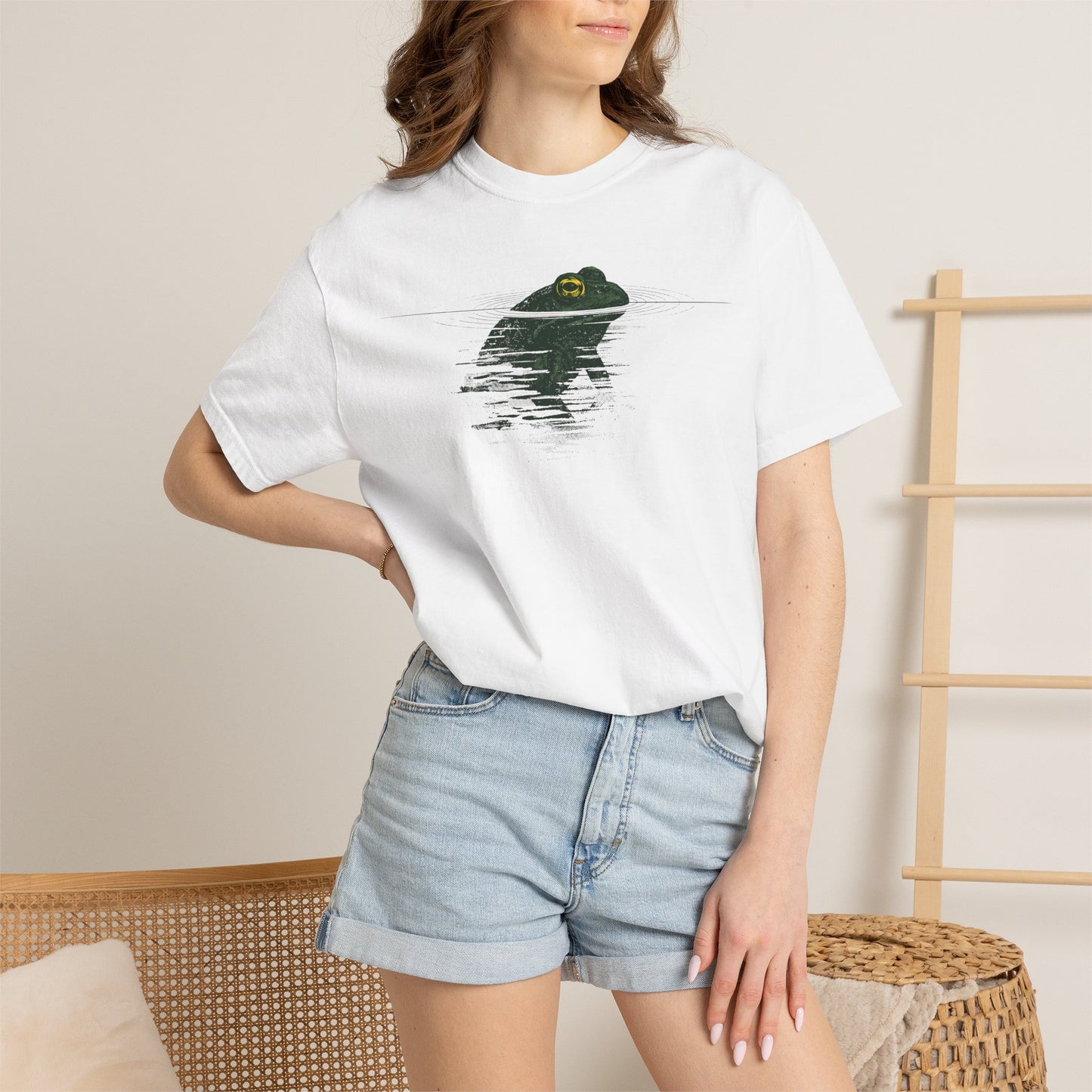 Frog Reflection T-Shirt — Minimal Pond Graphic Tee