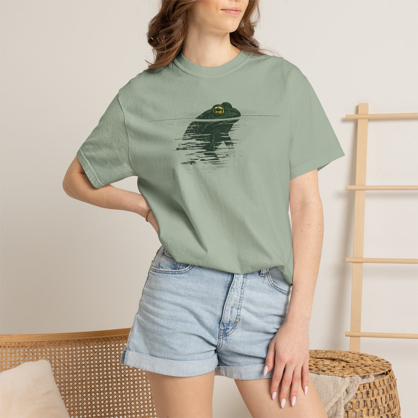 Frog Reflection T-Shirt — Minimal Pond Graphic Tee