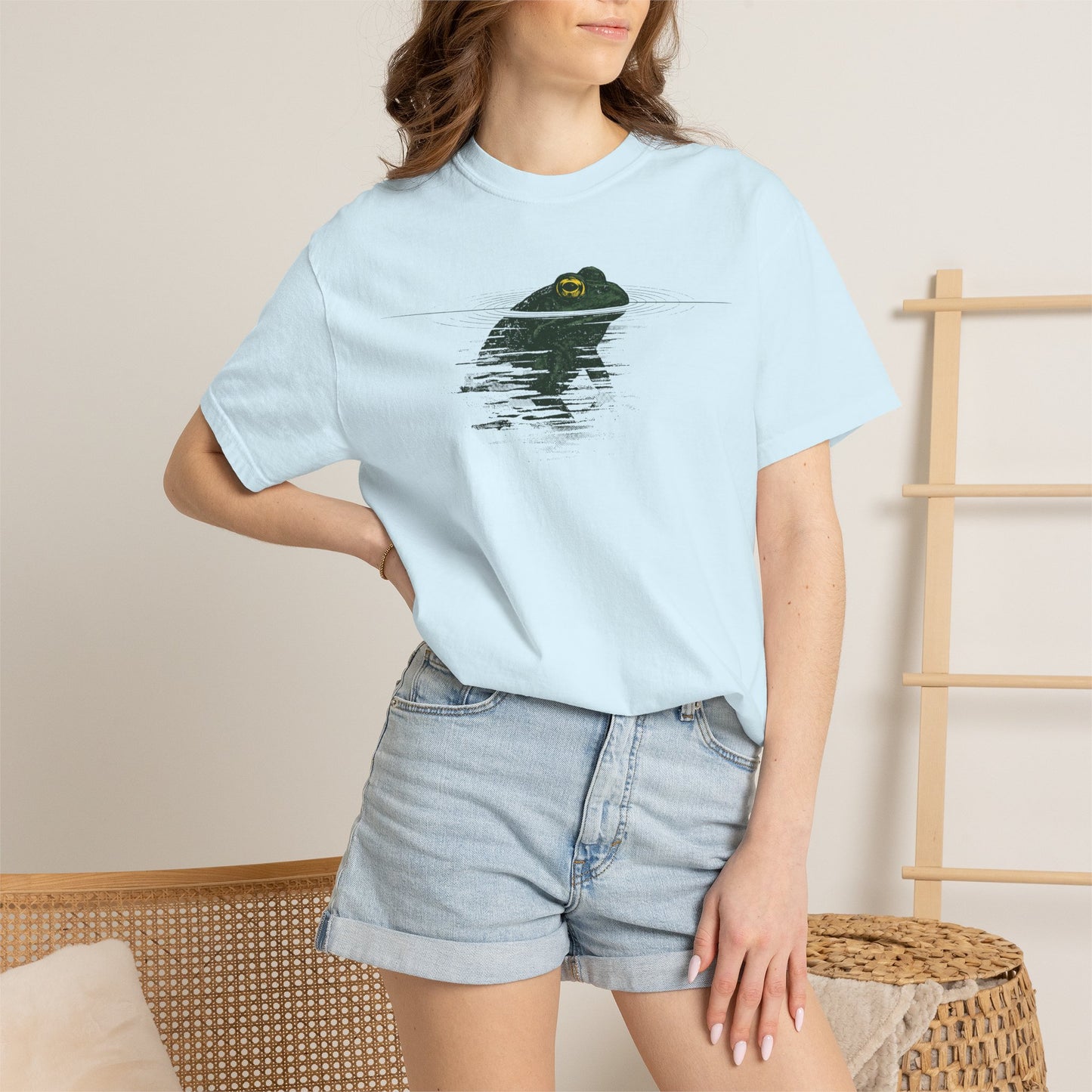 Frog Reflection T-Shirt — Minimal Pond Graphic Tee