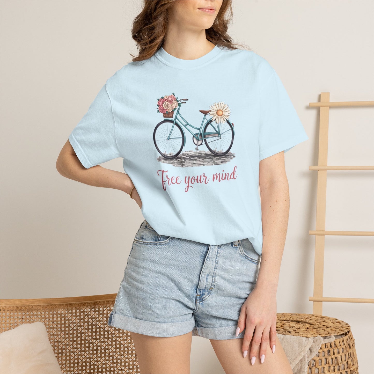 Free Your Mind Floral Bike Tee