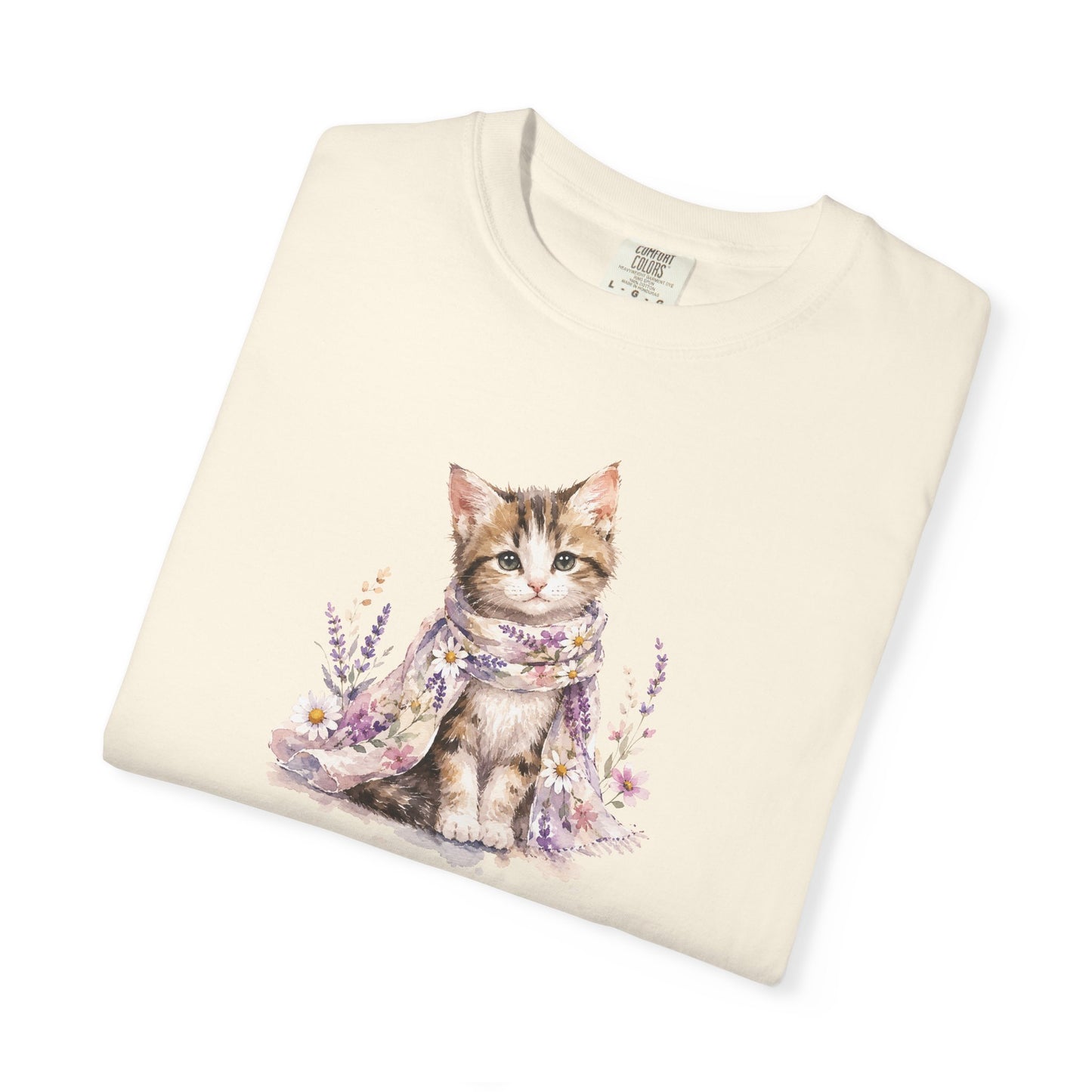 Cute Floral Kitten Comfort Colors® T-Shirt