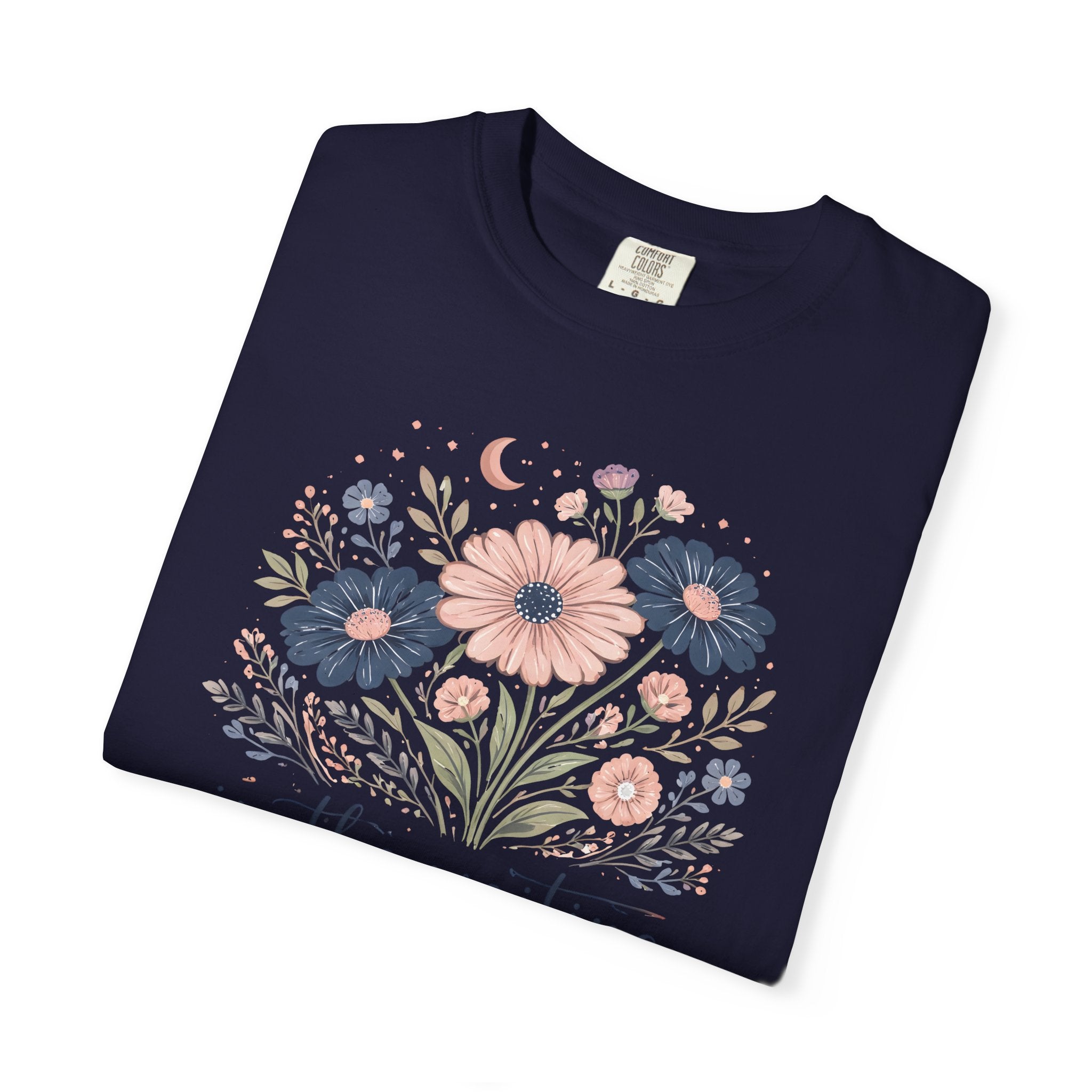 Christian Floral T-Shirt — "In the Waiting God Is Working" Inspirational Faith Tee