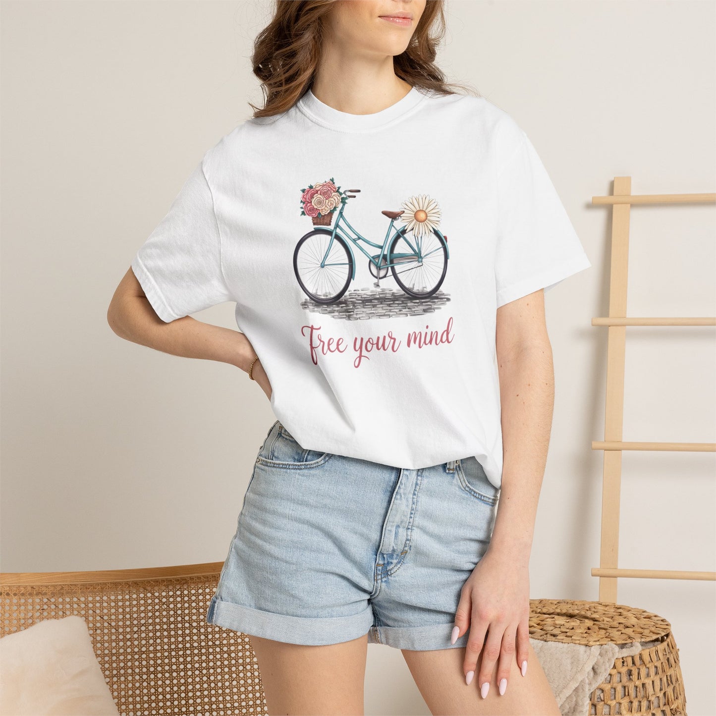 Free Your Mind Floral Bike Tee