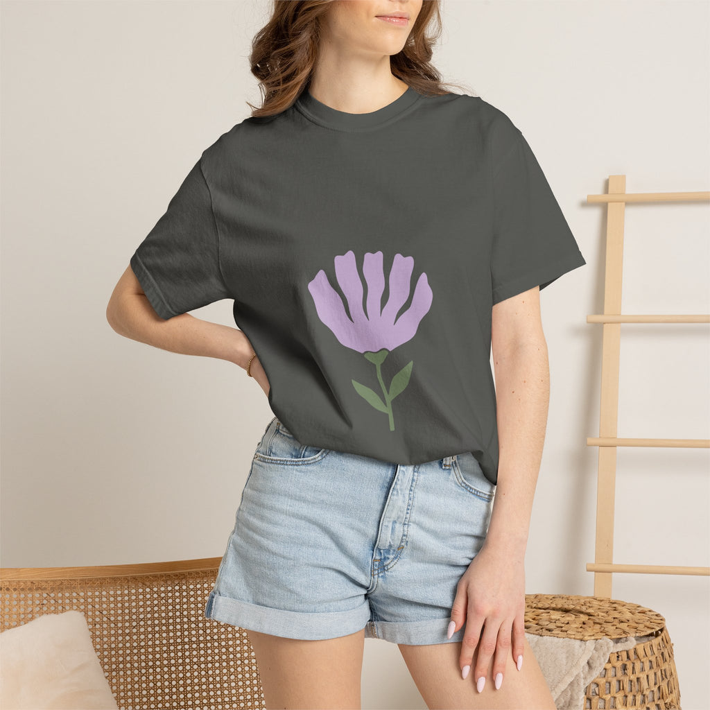 Soft Lavender Bloom Tee | Minimal Botanical Comfort Colors T-Shirt