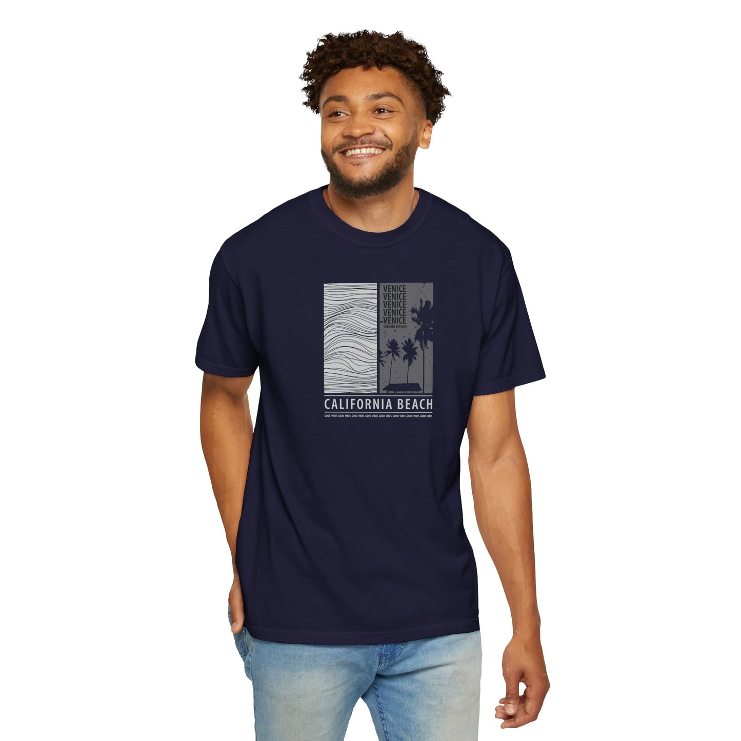 California Beach Graphic T-Shirt — Coastal Wave Vintage Design
