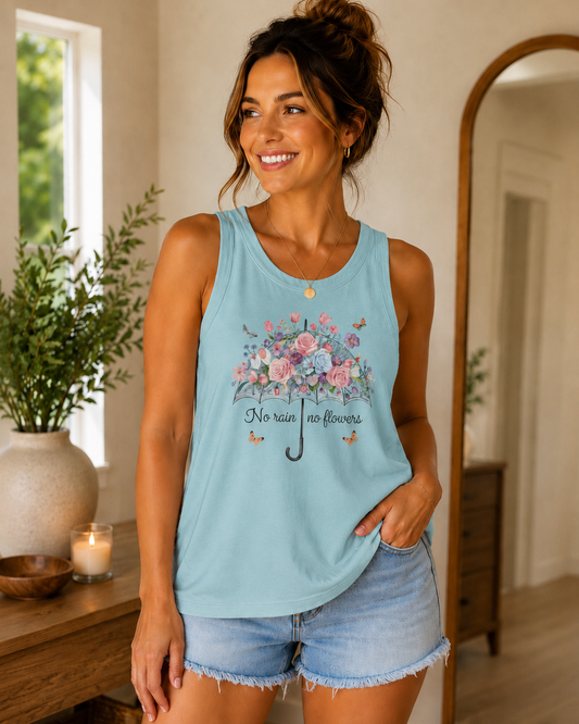 No Rain No Flowers Floral Tank Top